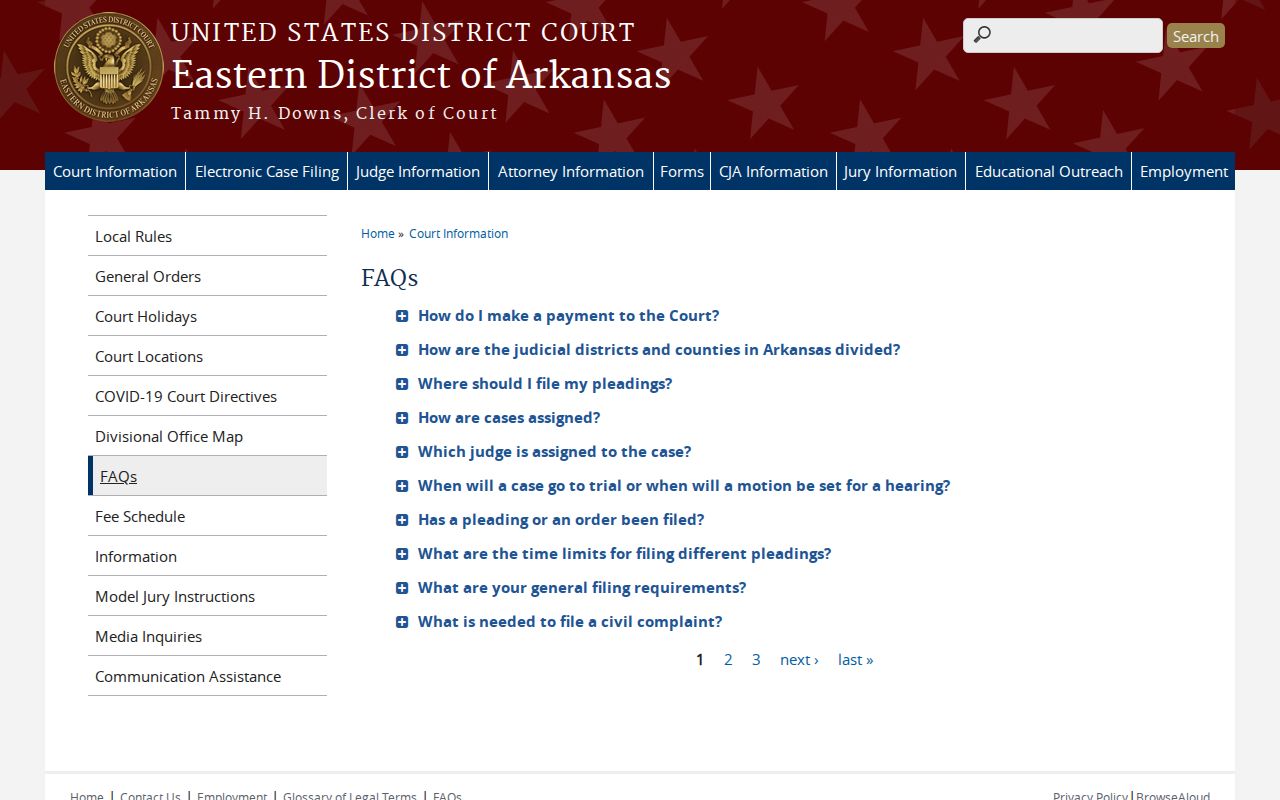 Eastern District of Arkansas court information for Jonesboro